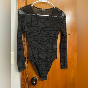 2 SHEIN Black  Mesh Bodysuits